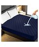 GADDA CO Waterproof Cotton-Feel Quilted Mattress Protector Queen Size, Hypoallergenic, Noiseless, Ultra-Soft Fitted Bed Protector, 78x60 Inches , Dark Blue