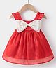 Mark & Mia Frill Sleeves Party Dress with Bow Applique - Red