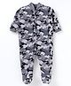Kidi Wav Cotton Knit Full Sleeves Camouflage Printed Sleepsuit - Grey