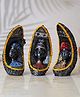 eCraftIndia Set Of 3 Multicolor Polyresin Handcrafted African Women Figurines Decorative Showpiece