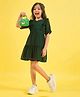 Stylo Bug Half Sleeves Ruffle Detailed Solid Dress - Green