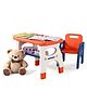 Kids Table And Chair with Under Desk Storage - Orange & Blue