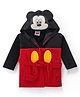 Babyhug Disney Terry Knit Hooded Bath Robe With Pockets And Mickey Mouse Graphics -Red