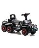 Premium Kids Manual Push Ride On With Storage & Light And Music Foot to Floor Operation| Backrest - Black