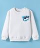 Doreme Fleece Knit Full Sleeves Text Printed Sweatshirt - White