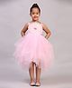 Toy Balloon Kids Net Sleeveless Floral Applique Embellished High Low Dress - Baby Pink
