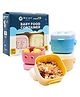 Cots and Cuddles 4pcs Square Stackable Baby Food and Snack Container Set 120ml
