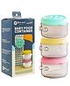Cots and Cuddles 3pcs Round Stackable Baby Food and Snack Container Set 120ml