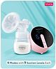 Babyhug Electric Breast Pump| 4 Operating Modes| 9 Suction Levels in each Mode| 1200 mAh Rechargeable Battery| Silent Operation| Anti Flowback| USB Charging| Soft Touch Display - White
