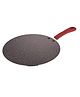 Bergner Bellini Plus Red Non Stick Flat Tawa 30 cm, Sturdy Rivertless Construction with Soft touch Wooden Finish Handle, Induction Bottom