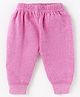 Bodycare Cotton Knit Full Length Thermal Pant with Stripes Detailing - Fuchsia