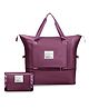 Storite Nylon 40 cm Imported Foldable Travel Duffle Bag for Women, Expandable Lightweight Waterproof Carry Weekender Overnight Luggage Bag, Trendy and Stylish. (Red Wine, 40 x 20 x 29 Cm)