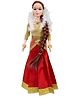 Maalona Kavya Indian Doll in Saree Fully Foldable Long Hair Hand Stitch Clothes Maroon & Golden - Height 30 cm