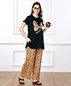 Bella Mama Disney Cotton Knit Half Sleeves Nursing Night Suit with Minnie Mouse Graphics - Black