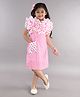 PinkChick Cotton Sleeveless Ruffle Detailed Striped Dress - Pink