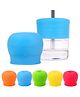 Cots and Cuddles Silicone Cover Lids with 4pc Steel Straw for Tumblers, Cups, Mugs etc (Random Colour)(Pack of 2)