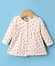 Pink Rabbit Sinker Knit Full Sleeves Floral Printed Frock - Cream