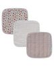 Abracadabra Cotton Muslin Wipes Vintage Floral Pack of 3 - Pink