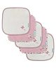 Abracadabra Vintage Wash Cloths Floral Print Set of 5 - Pink