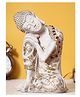 eCraftIndia White And Golden Polyresin Resting Lord Buddha On Knee Statue