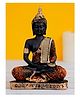 eCraftIndia Golden, Orange, And Black Polyresin Meditating Lord Buddha Statue