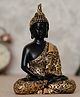 eCraftIndia Black And Golden Polyresin Handcrafted Decorative Meditating Buddha Statue