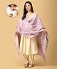 The Mom Store Silk Three Fourth Sleeves Solid Maternity Kurta With Nursing Access & Salwar With Foil Printed Dupatta Set - Multi Colour