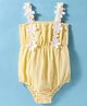 Kookie Kids Singlet Sleeves Onesie with Floral Embroidery - Yellow