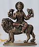eCraftIndia Handcrafted Polyresin Bronze Goddess Durga Idol Sitting On Lion Statue
