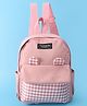 Pine Kids Checkered Fashion Backpack With Bunny Applique - Pink