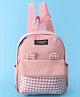 Pine Kids Checkered Fashion Backpack With Bunny Applique - Pink