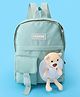 Pine Kids Fashion Backpack  With Bear Applique - Green