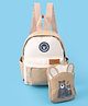 Pine Kids Bear Print Fashion Backpack With a Pouch -Khaki