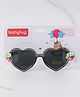 Babyhug Free Size Sunglasses Heart Shaped With Floral & Strawberry Applique - Black