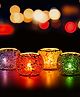 eCraftIndia Red Mosiac Glass Decorative Tea Light Holder/diya