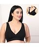 Zelena Women 95% Modal & 5% Ealstane Maternity Feeding Bra With Padding - Black
