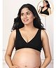 Zelena Women 95% Modal & 5% Ealstane Maternity Feeding Bra With Padding - Black