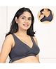 Zelena Women 95% Modal & 5% Ealstane Maternity Feeding Bra With Padding - Grey