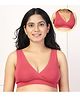 Zelena Women 95% Modal & 5% Ealstanematernity Feeding Bra With Padding - Red