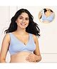 Zelena Women 95% Modal & 5% Ealstanematernity Feeding Bra With Padding - Light Blue