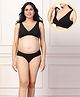 Zelena Women 95% Modal & 5% Ealstane Maternity Feeding Bra & Panty Set - Black