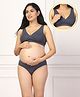 Zelena Women 95% Modal & 5% Ealstane Maternity Feeding Bra & Panty Set - Grey
