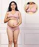 Zelena Women 95% Modal & 5% Ealstane Maternity Feeding Bra & Panty Set - Blush