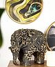 The Artment Carved for Rusticity Elephant Table Accent | Artifacts for Home Decor, Living Room, Showpiece - Bronze (Pack of 1)