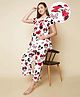 Bella Mama Disney Cotton Knit Half Sleeves Maternity Night Suit  With Minnie Mouse Graphics - White