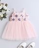 Many frocks & Sleeveless Sequins Embellished Net Party Wear Dress - Pink