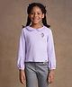 One Friday Cotton Full Sleeves Unicorn Patch Detailed Top - Lilac