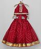 BYB Premium Cotton Woven Sleeveless Bandhani Printed Lace Embellished Lehenga & Choli Set - Maroon