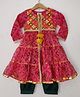 BYB Premium Cotton Kota patola printed layered suit with Pyjama set - Fuschia