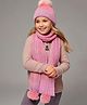 Cherry Crumble By Nitt Hyman Pompom Embellished Cap & Muffler Set - Multi Colour